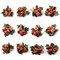 Set of 24: Traditional Red & Gold Holly Pick with Gift Box, Berries, & Ornament Balls | Festive Accents | Christmas Picks | Party & Event | Home & Office Decor - 2024 Christmas Collection, Floral Home by Artificial Flowers